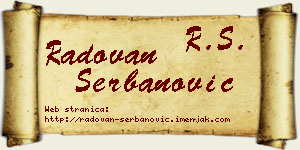 Radovan Šerbanović vizit kartica
